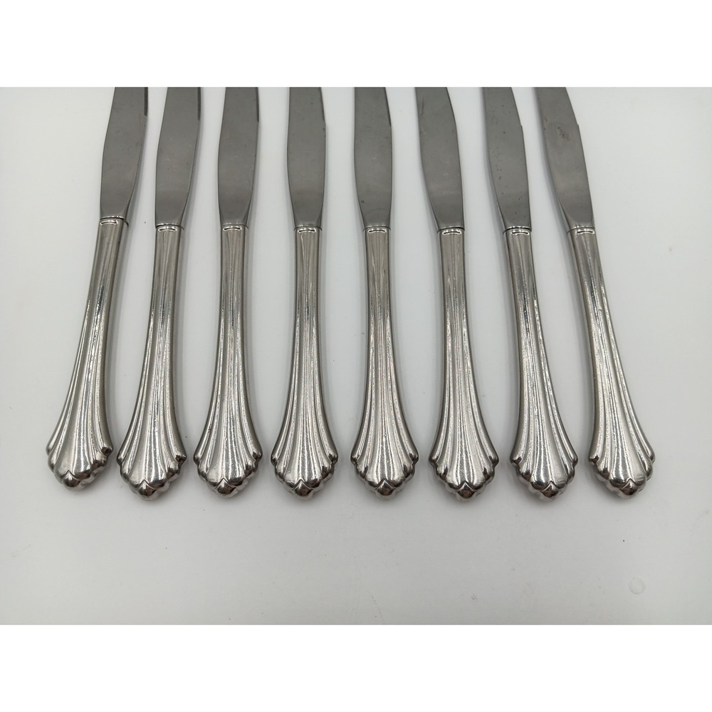 8  Oneida BANCROFT USA Stainless Flatware Glossy Dinner Knives Set LOT